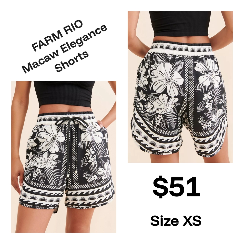 FARM RIO Macaw ELEGANCE Shorts Size XS